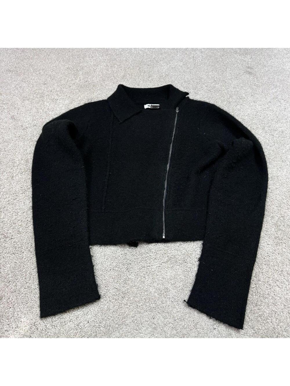 William Rast Sweater Jacket Women’s Black Long Sleeve Full Zip Size Small